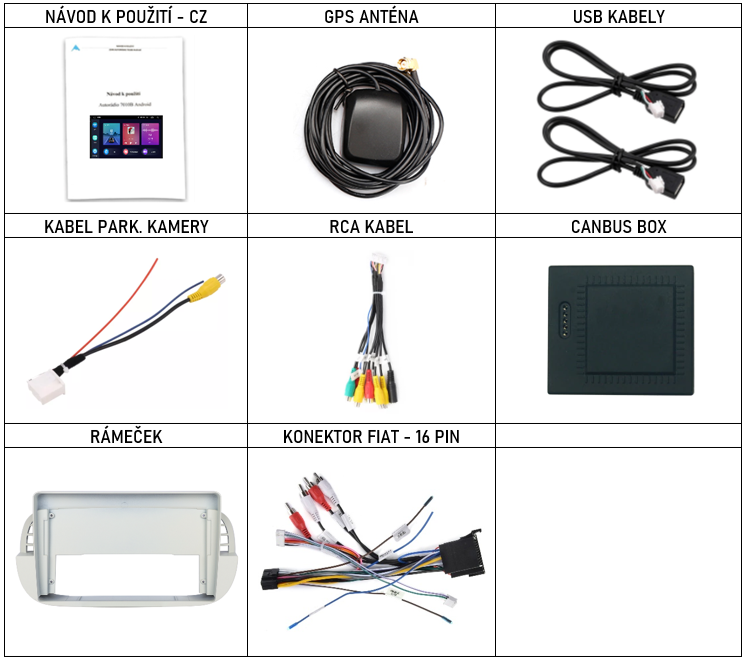 CZ_Příslušenství pro 2DIN chytré autorádio Fiat 500 (2007-2015) evtech.cz